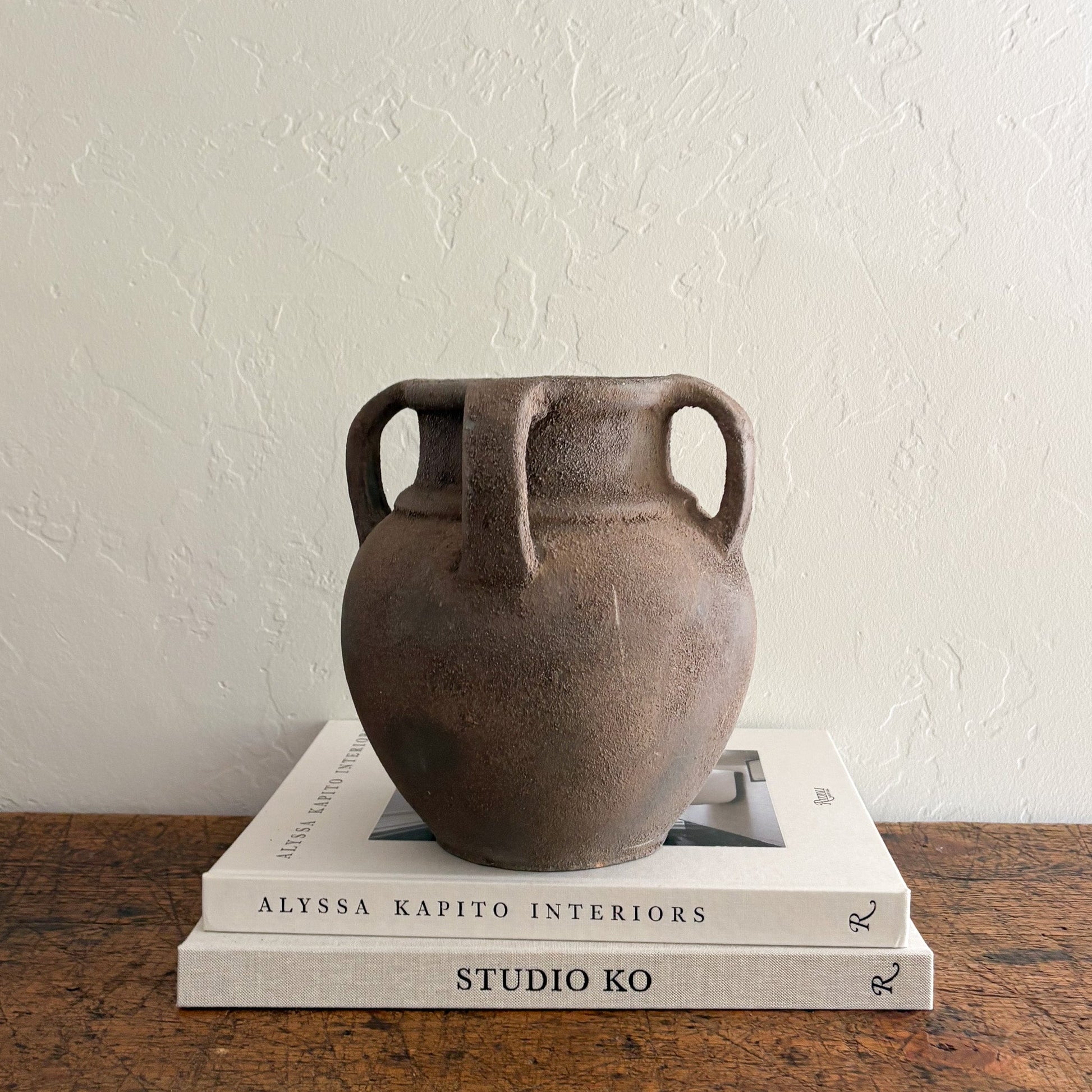 decorative brown ceramic vase