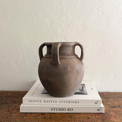 decorative brown ceramic vase