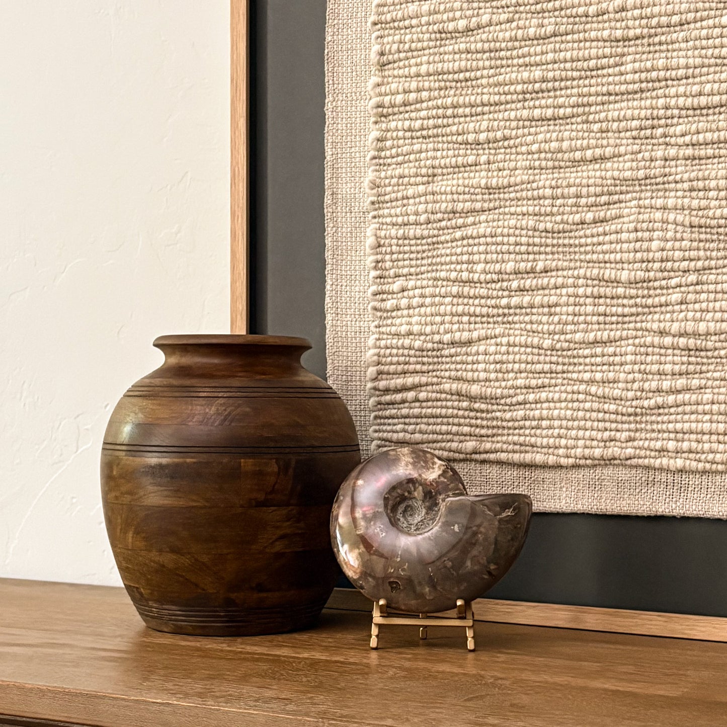 Rare Madagascar fossil ammonite with intricate natural spiral patterns displayed as luxury home decor