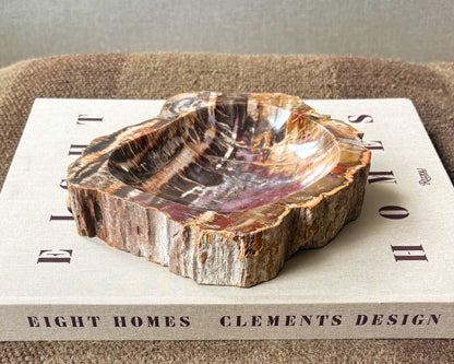 Hand carved fossilized wood bowl from Madagascar