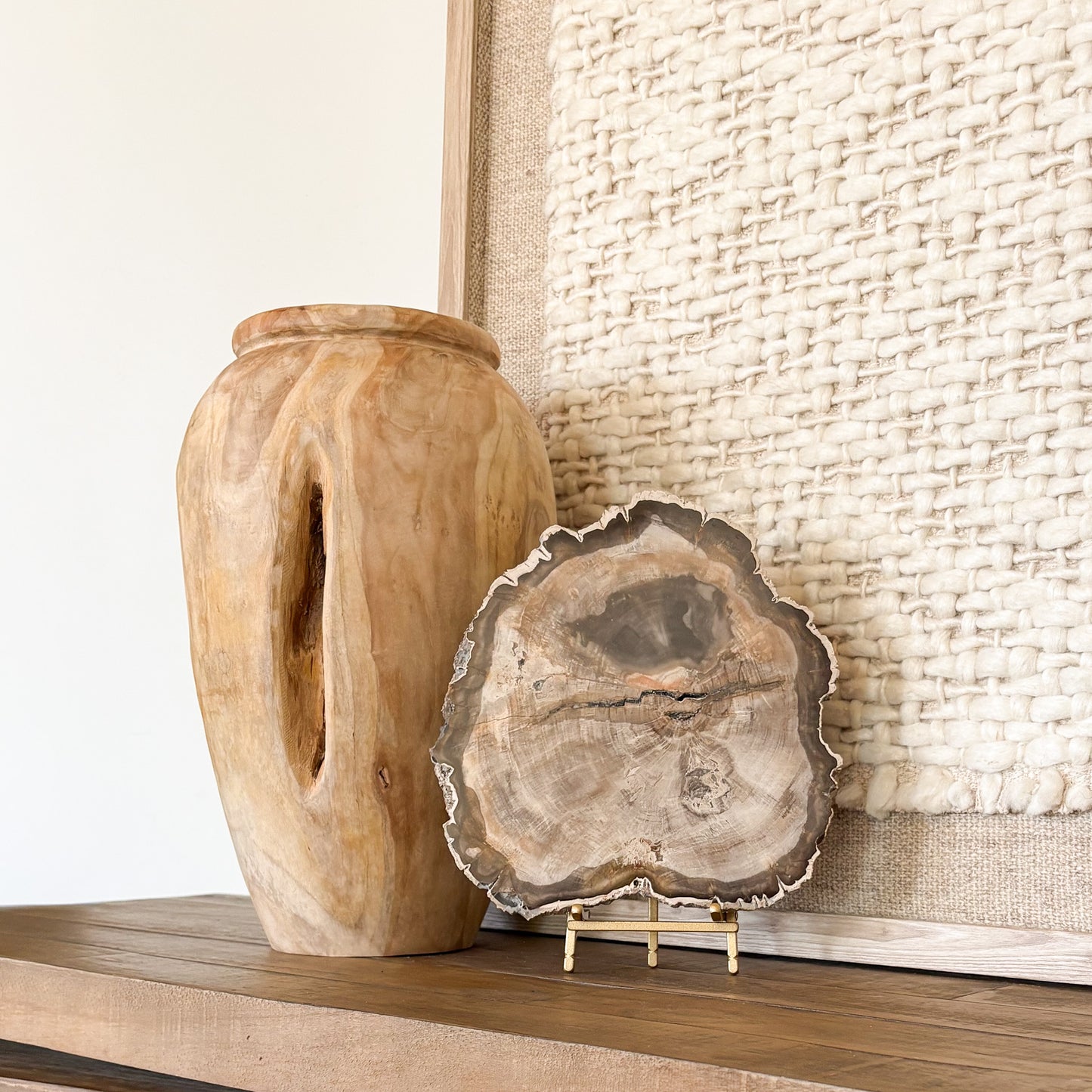 Decorative Madagascar petrified wood slab natural fossil wood stone decor