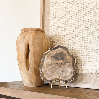 Decorative Madagascar petrified wood slab natural fossil wood stone decor