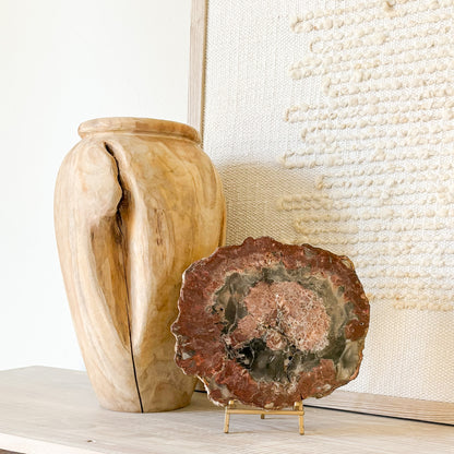 Decorative Madagascar petrified wood slab for upscale home styling