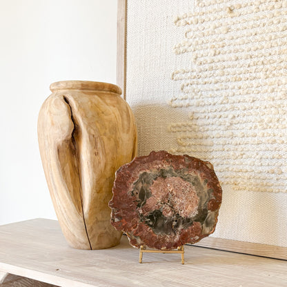 Polished Madagascar petrified wood slab fossilized over millions of years