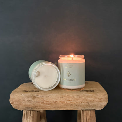 Moonstone Crystal Candle
