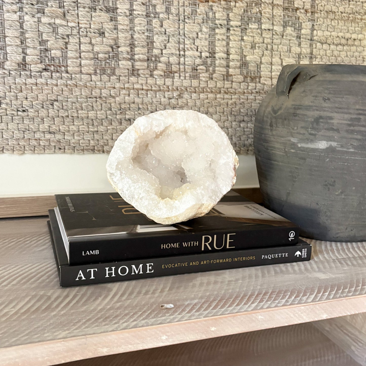 white quartz geode