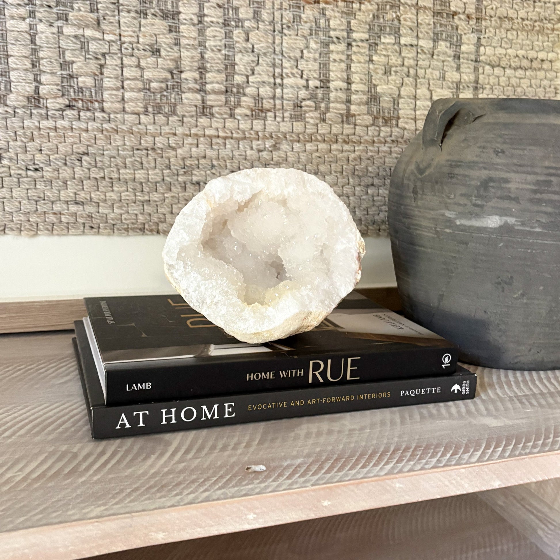 white quartz geode