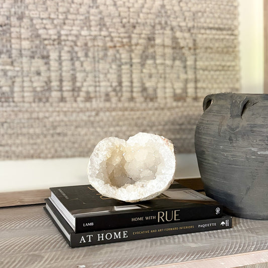 white quartz geode
