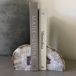 agate crystal bookends pair, natural home accents
