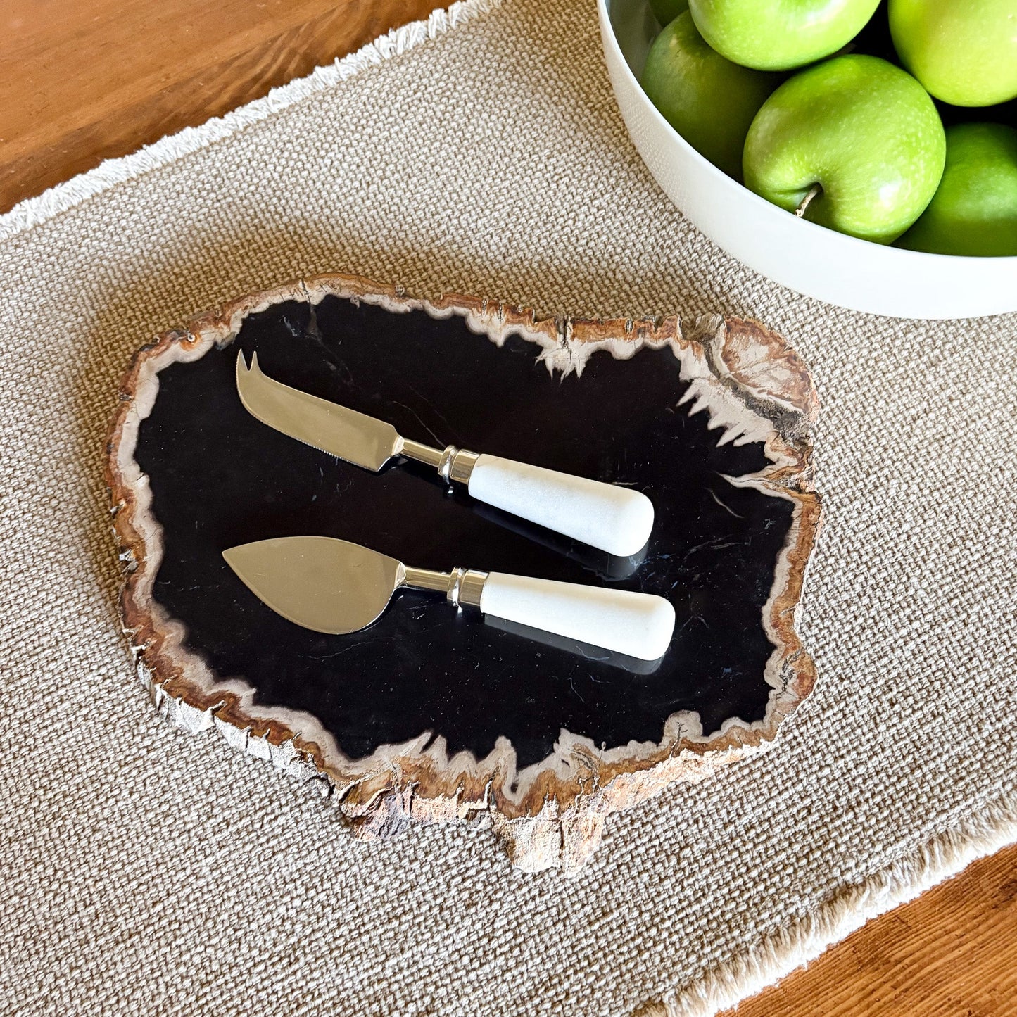 petrified wood charcuterie board