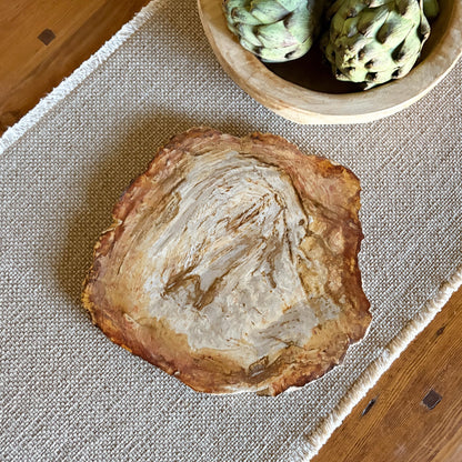 petrified wood serving platter