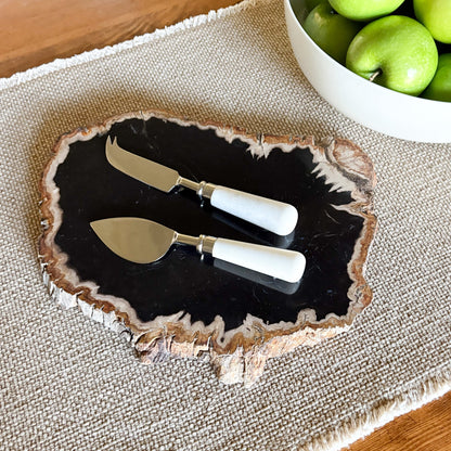 indonesian petrified wood cheese board