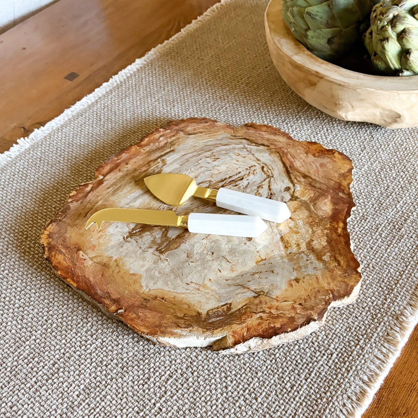 petrified wood charcuterie board