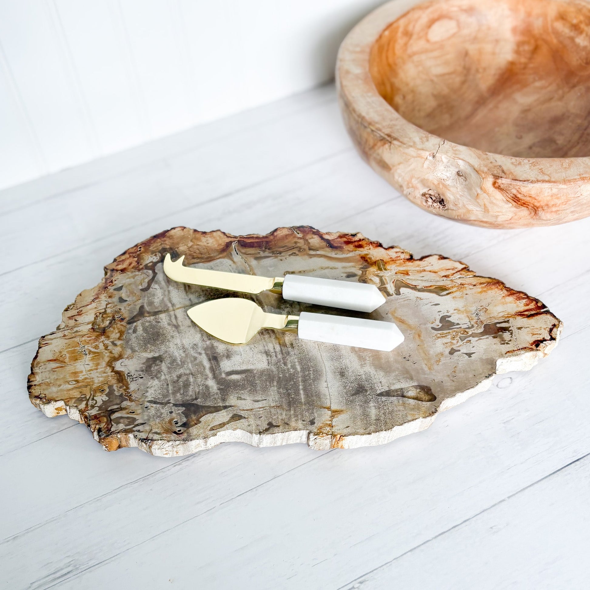 petrified wood charcuterie board