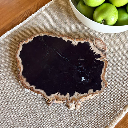 indonesian petrified wood serving tray