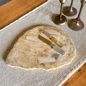 indonesian petrified wood cheese board, natural home accents