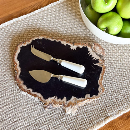 indonesian petrified wood serving platter