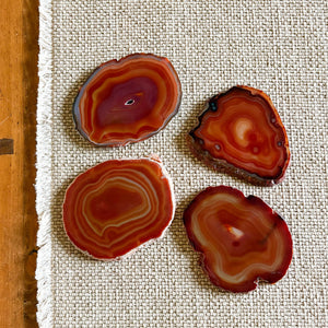 Open image in slideshow, red gemstone coaster set, natural home accents
