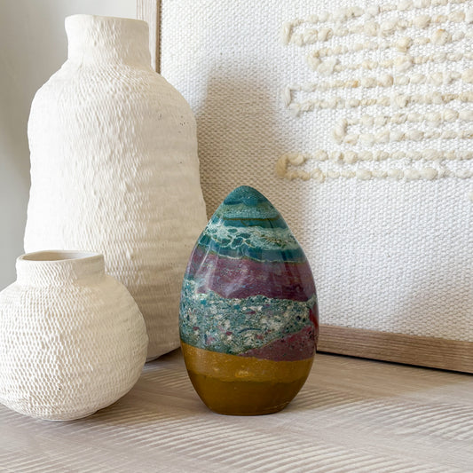 ocean jasper decorative object, nautral home decor