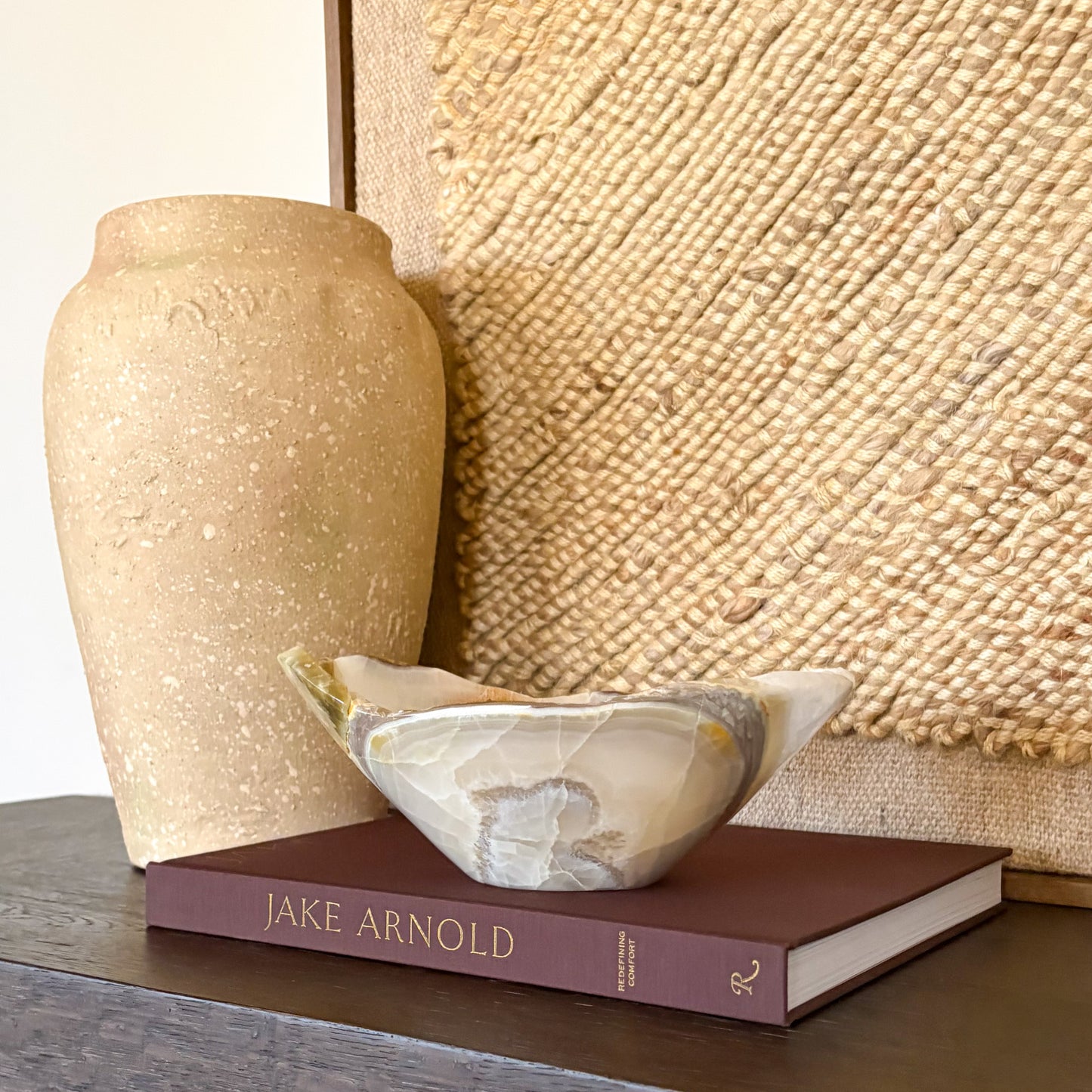 Natural olive onyx stone bowl hand carved by artisans, decorative home accent