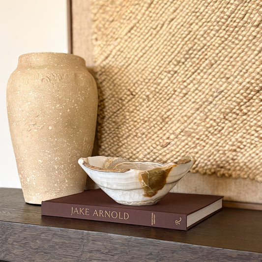 Handcrafted olive onyx bowl carved from natural stone with smooth polished finish