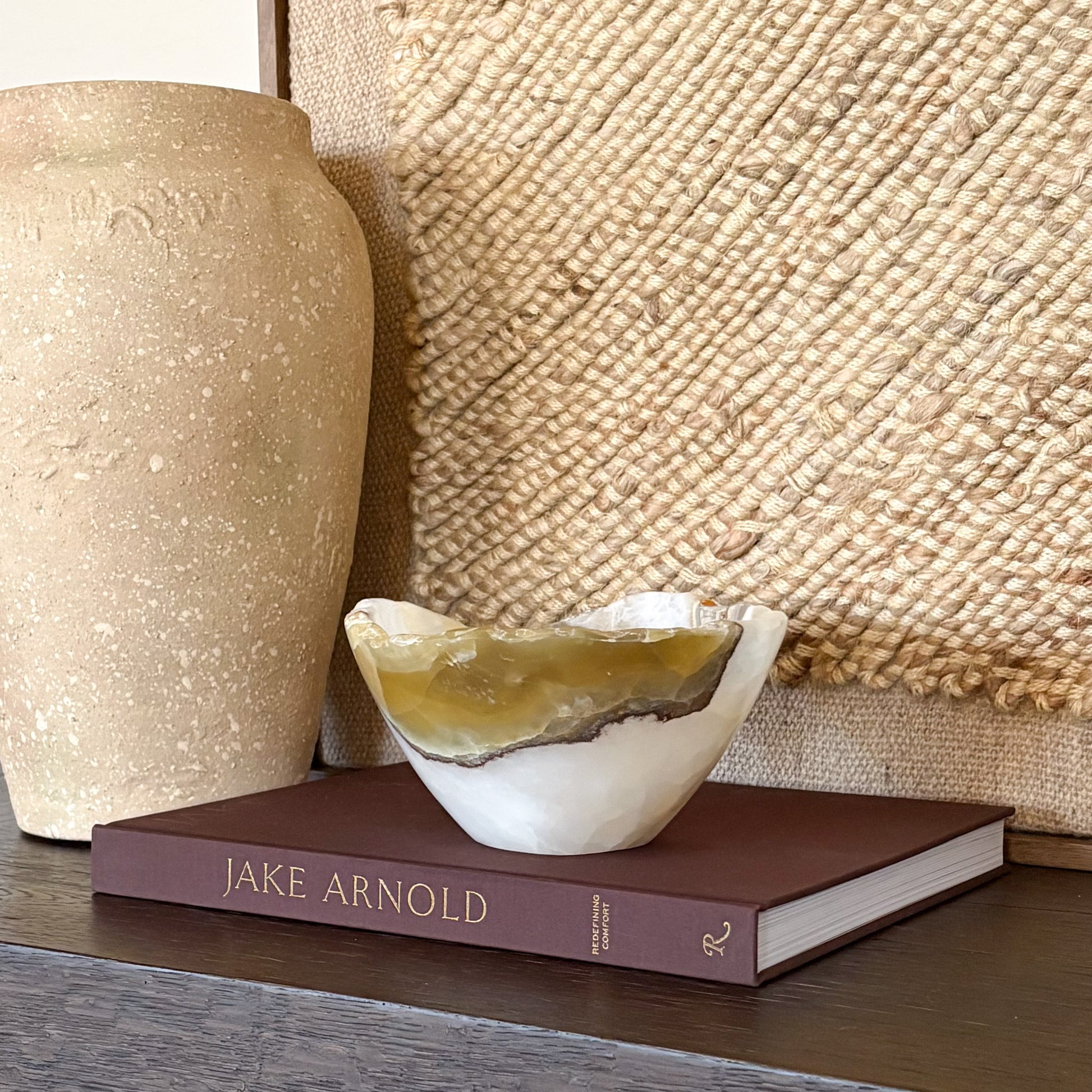 Decorative hand carved olive onyx bowl for home décor and gifting