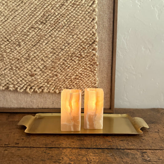 natural stone candle holders