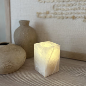 natural onyx stone candle holder