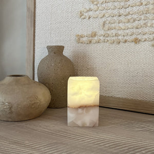 natural onyx stone candle holder