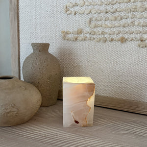 natural onyx stone candle holder