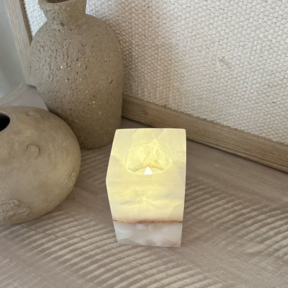 natural stone candle holder
