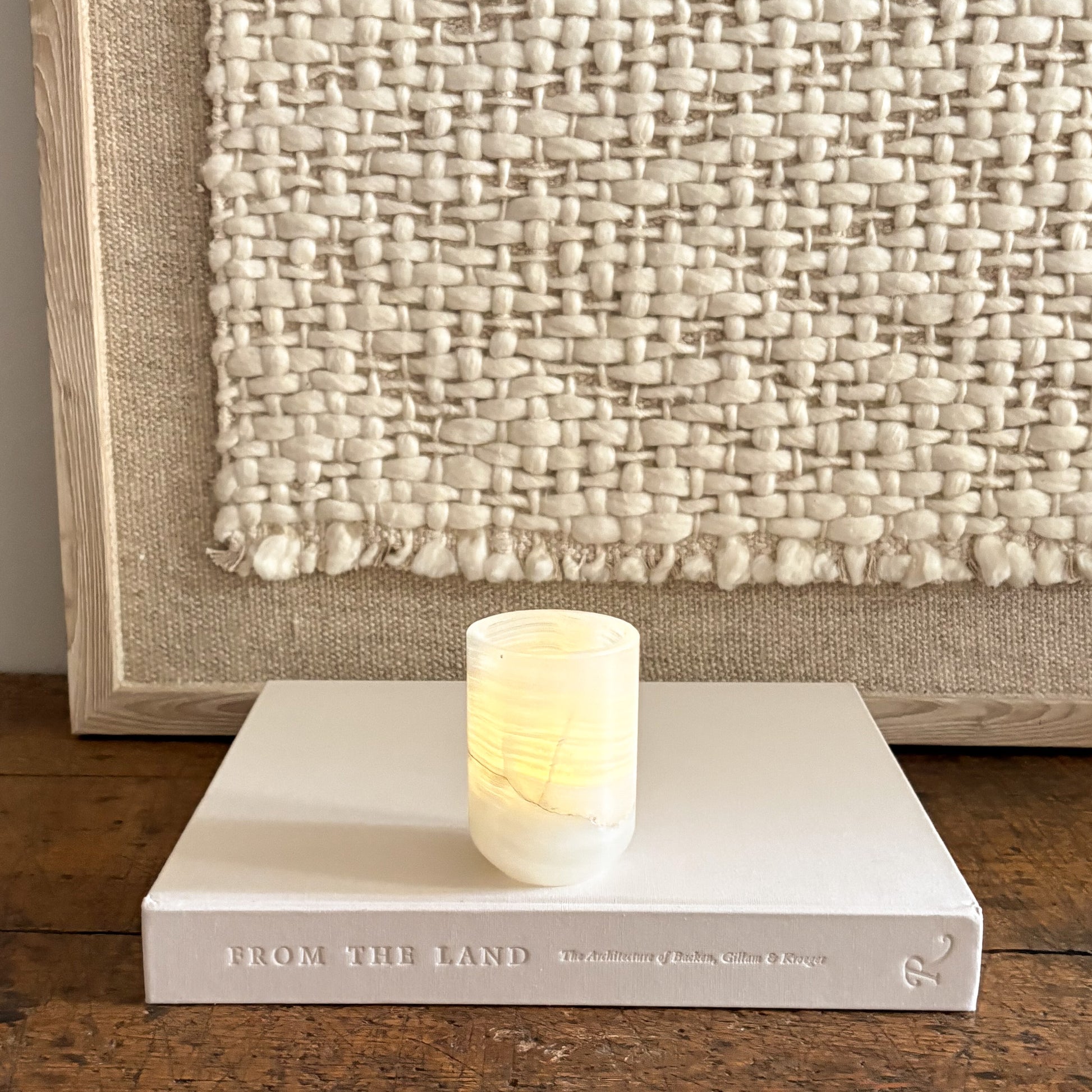 natural onyx stone votive candle holder