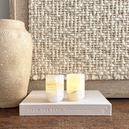 polished onyx stone votive candle holders