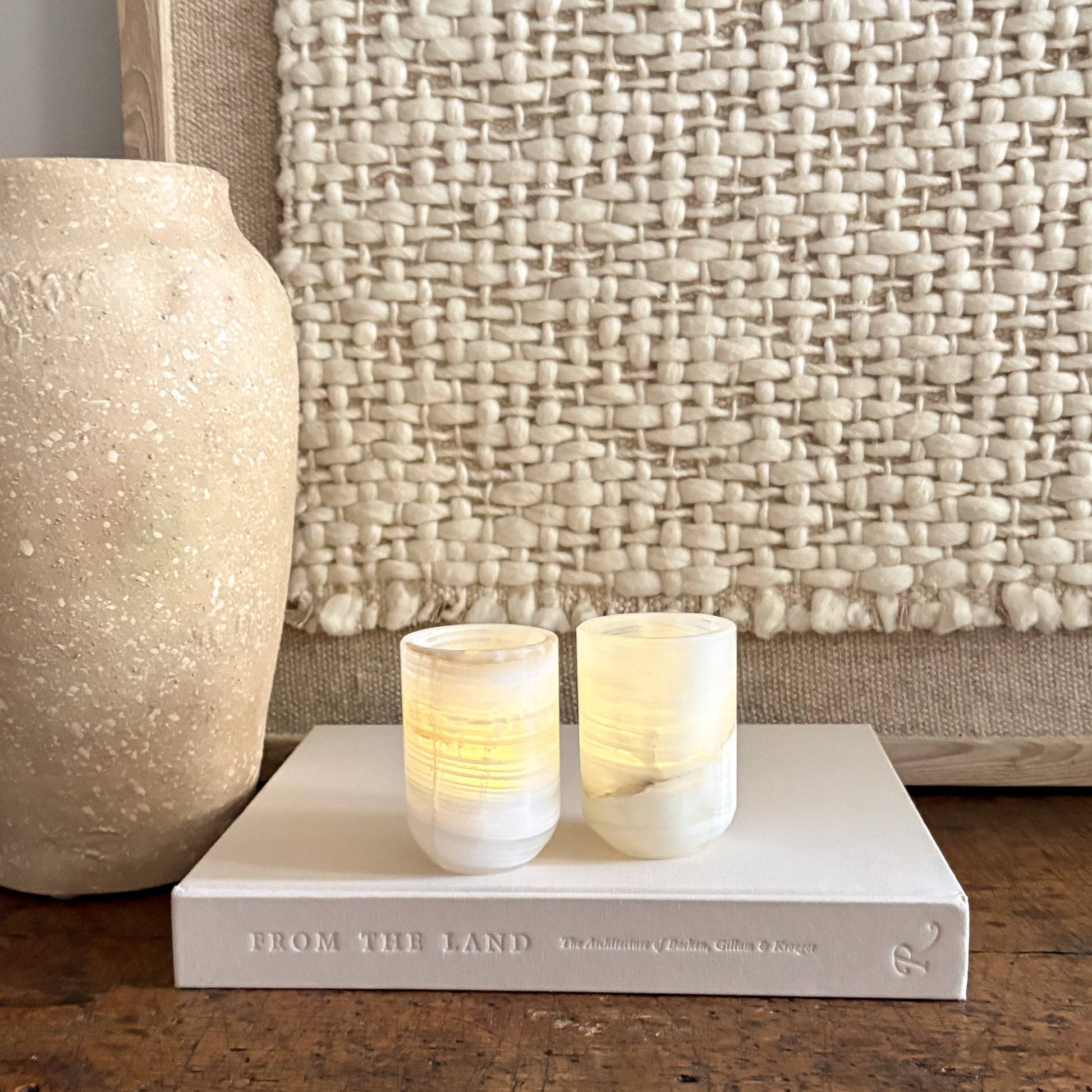 natural stone candle holders