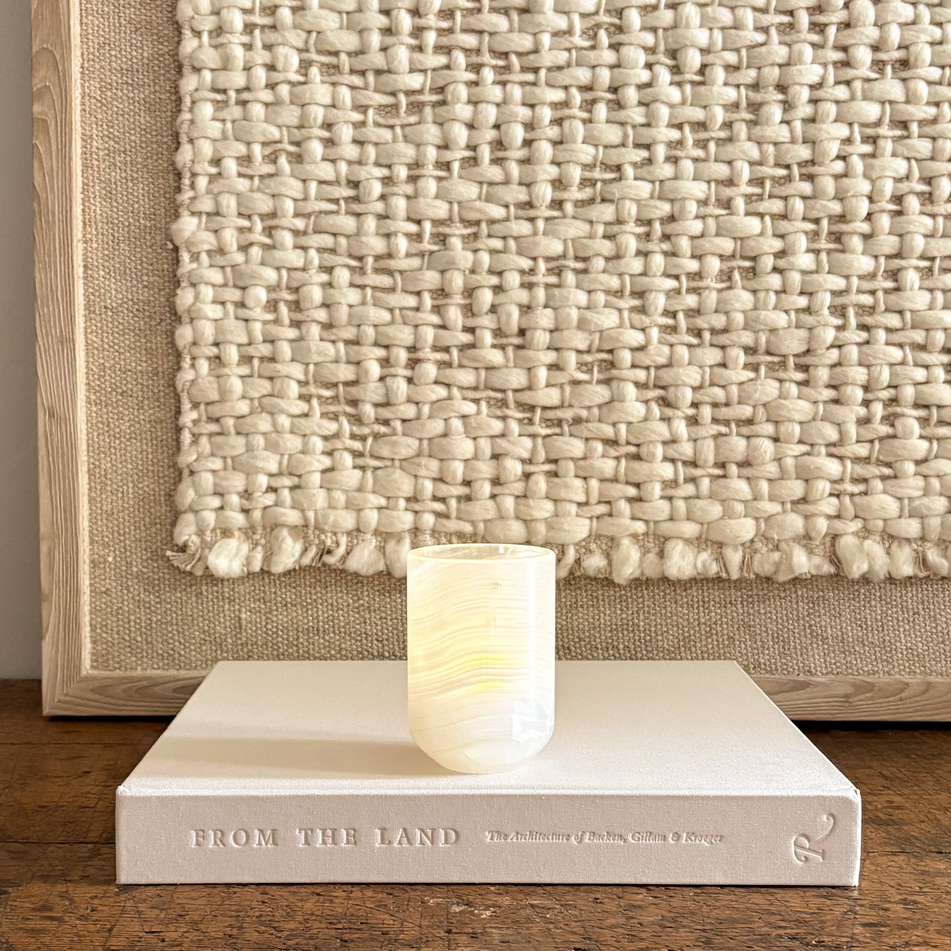 hand carved stone candle holder