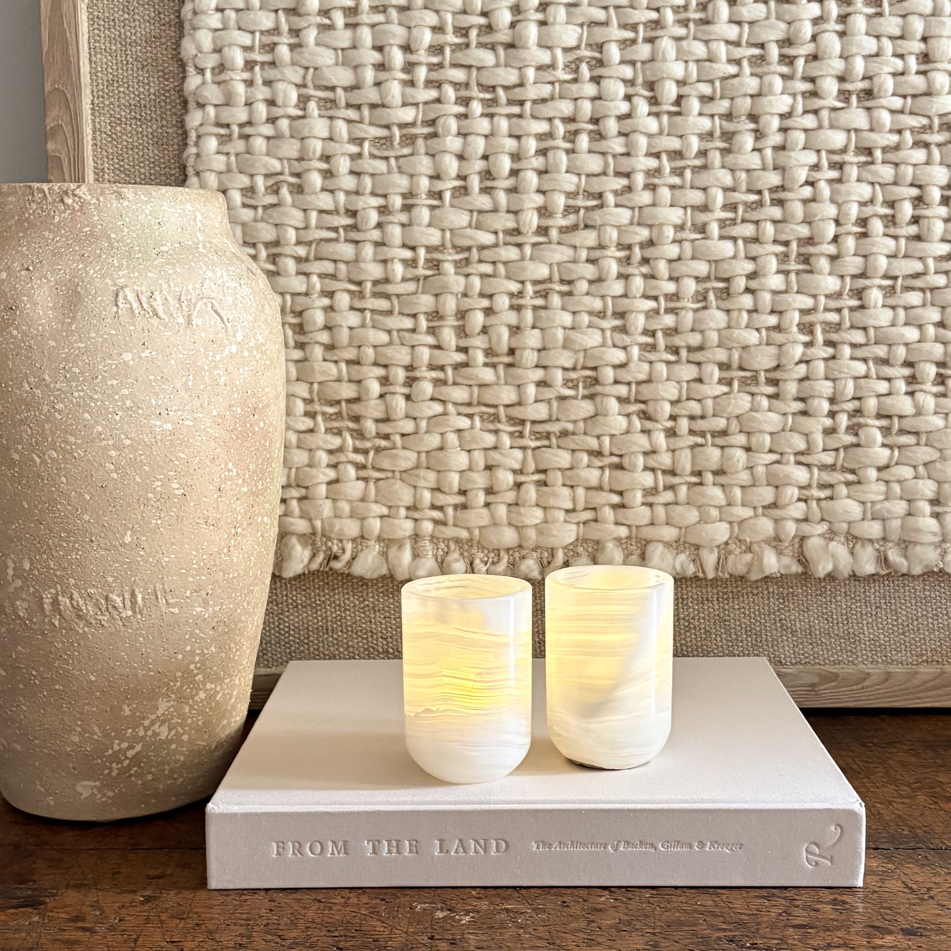 modern organic candle holders