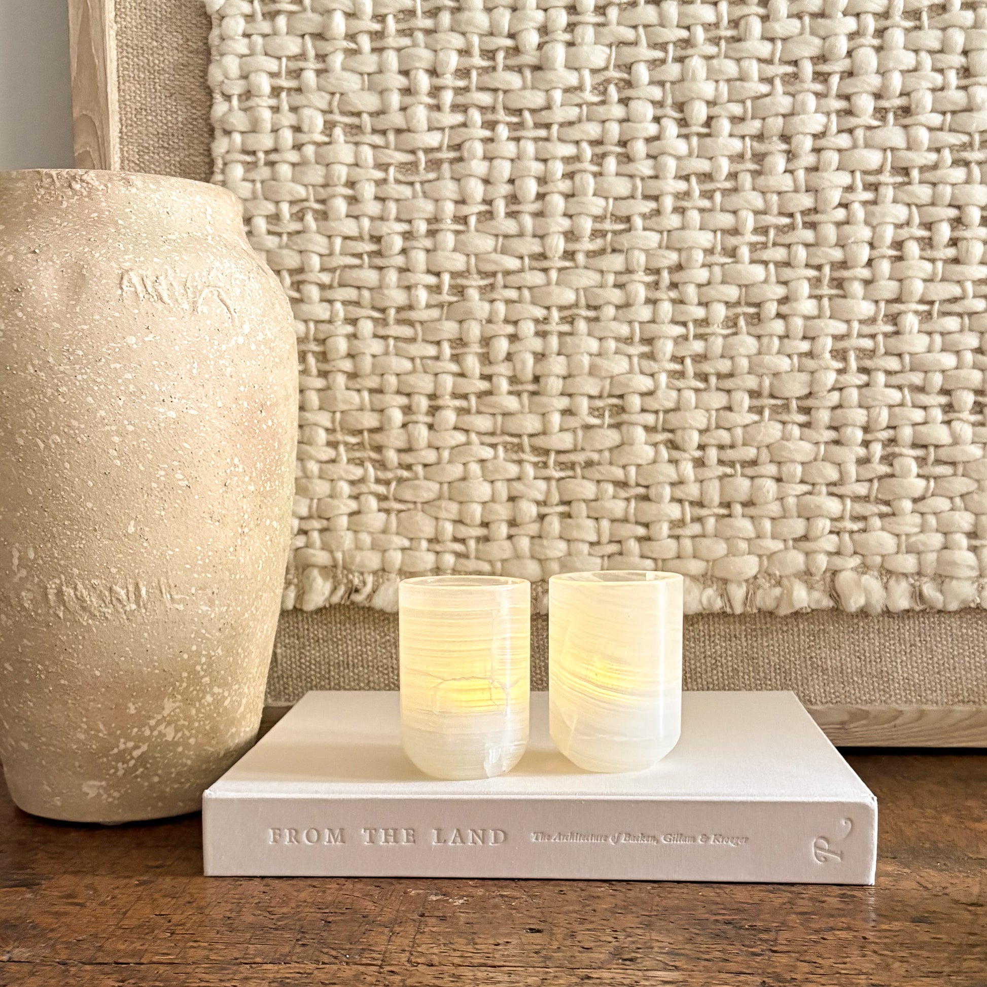 natural stone votive candle holders