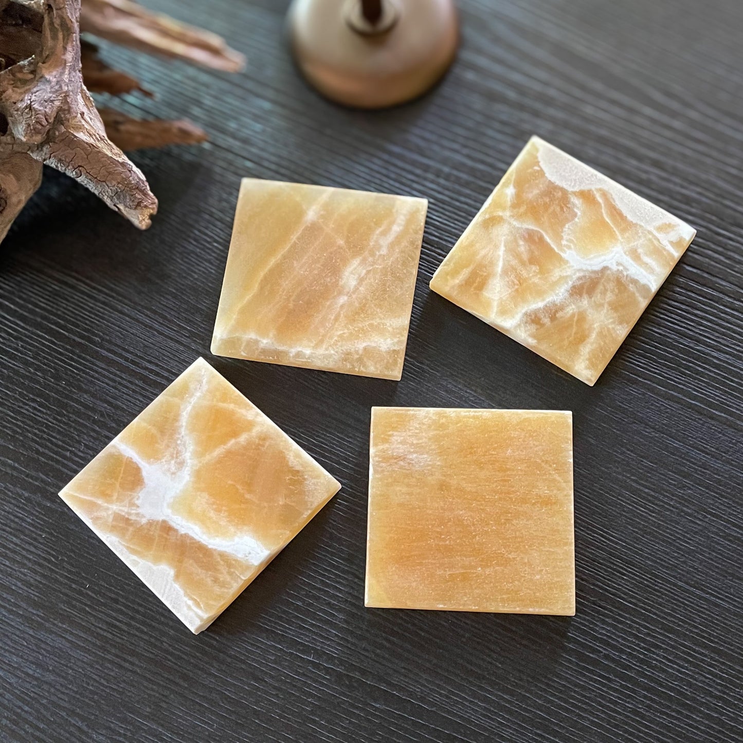 orange onyx coasters
