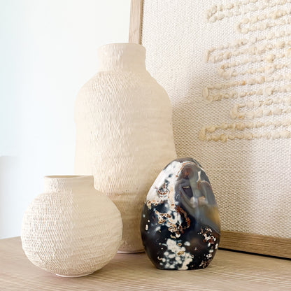 Orca agate sculpture natural stone home decor