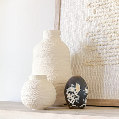 Orca agate stone carving, polished crystal sculpture with ocean-inspired patterns, home decor piece