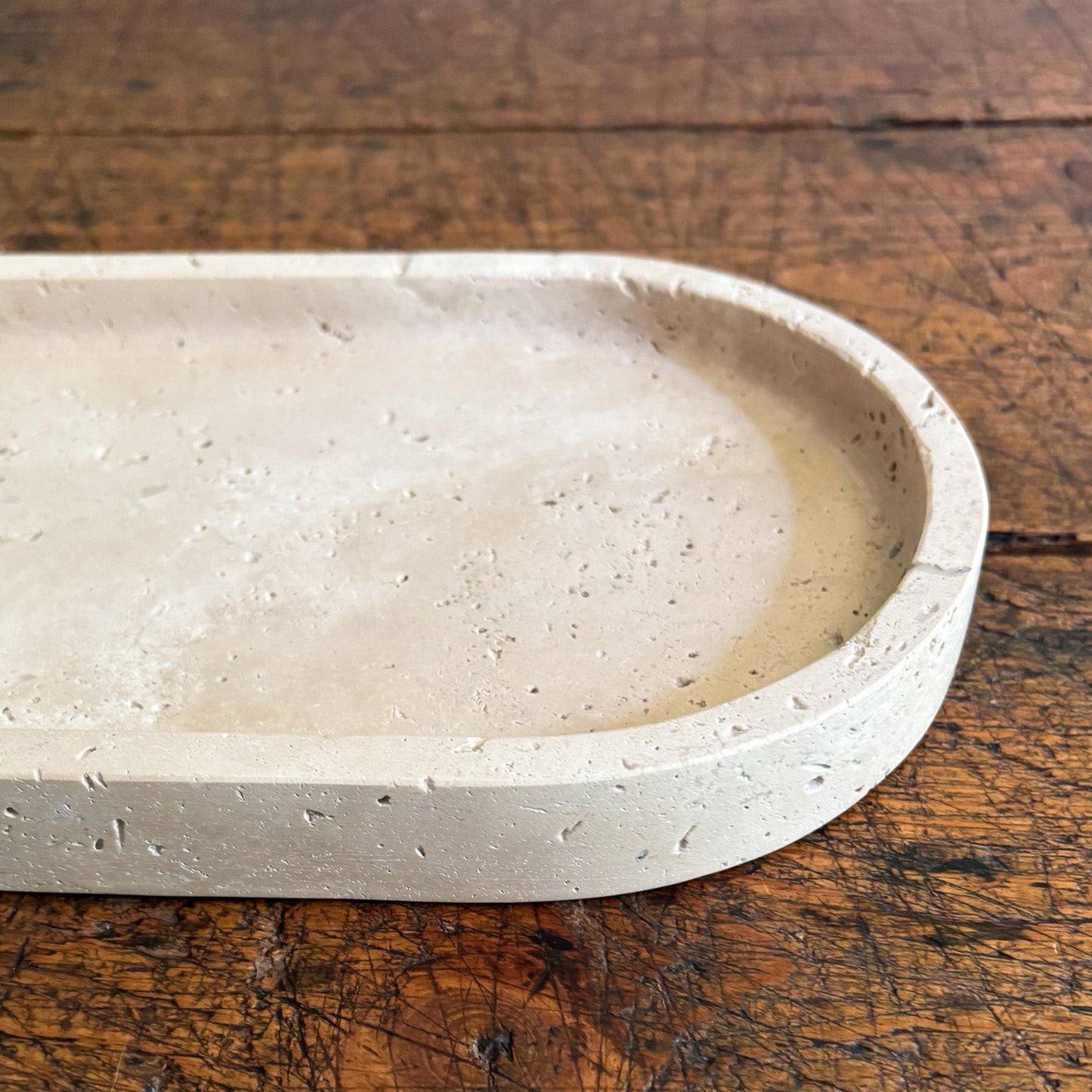 Oval Travertine Tray