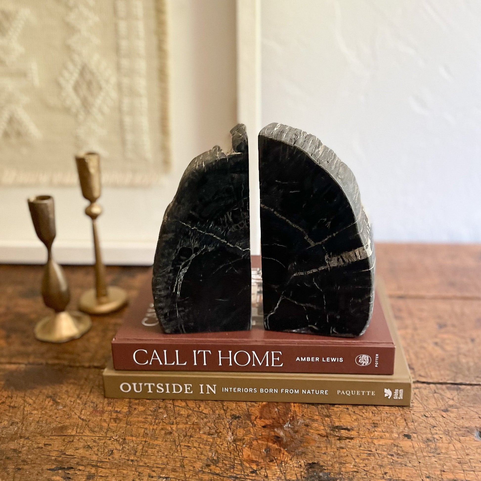 natural stone bookend pair