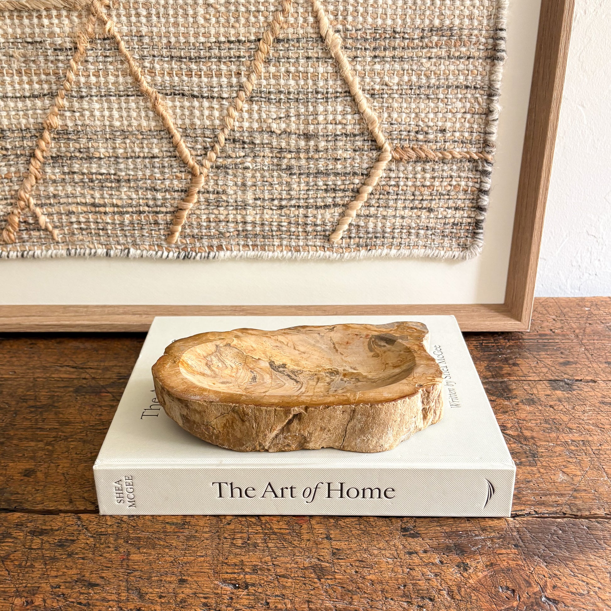 decorative indonesian petrified wood bowl