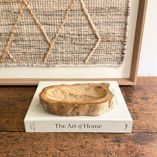 decorative indonesian petrified wood bowl