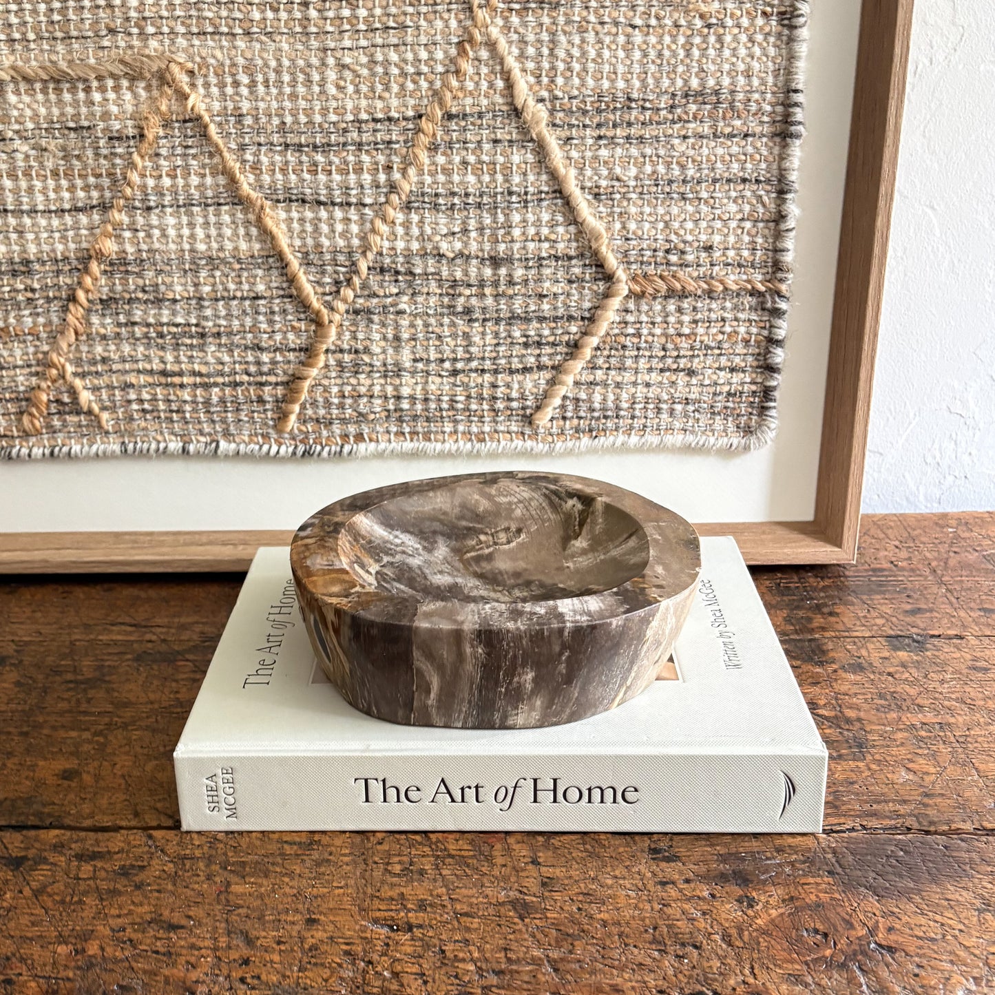 petrified wood accent bowl