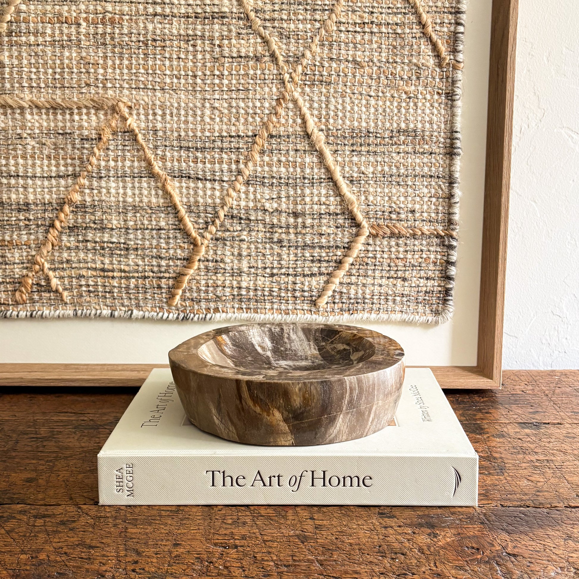 natural indonesian petrified wood dish