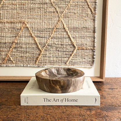 natural indonesian petrified wood dish