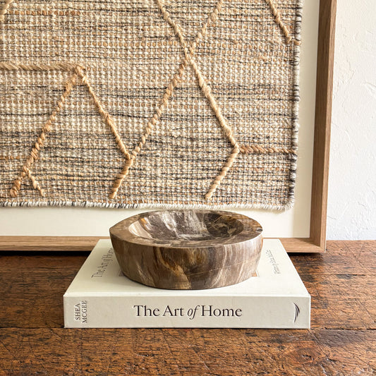 natural indonesian petrified wood dish