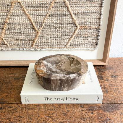 petrified wood decorative bowl