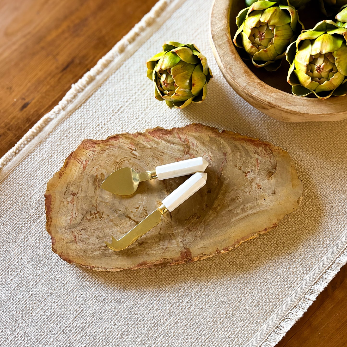 petrified wood charcuterie board